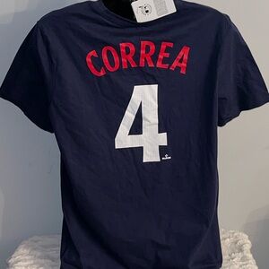 Minnesota Twins Carlos Correa Baseball Navy Blue Jersey Shirt Youth Kids Large